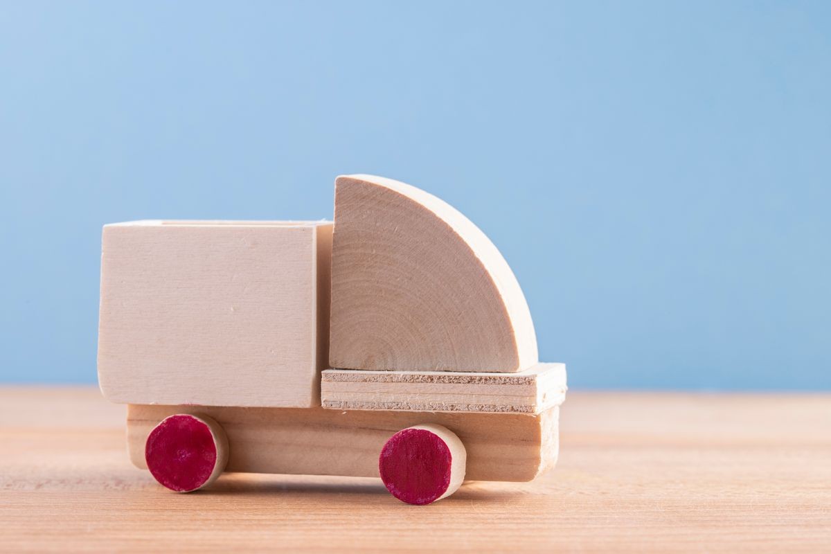 Free delivery van, handmade wooden toy truck